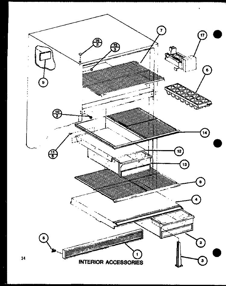 INTERIOR ACCESSORIES Diagram and Parts List for TM20G P7553519W Amana Refrigerator