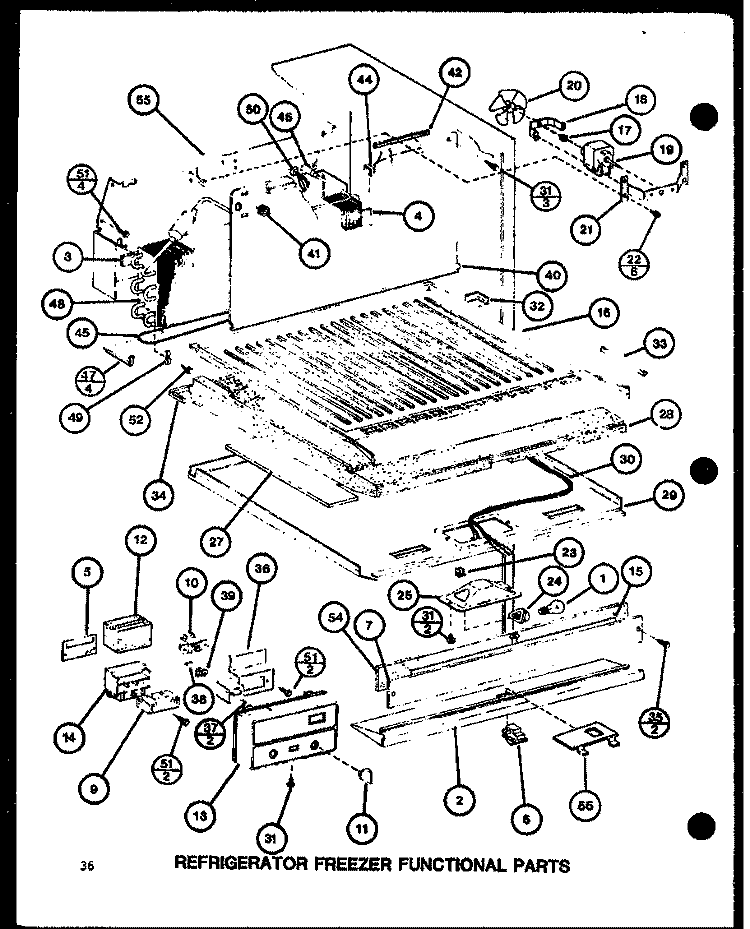 REF FZ FUNCTIONAL PARTS Diagram and Parts List for TM20G P7651220W Amana Refrigerator