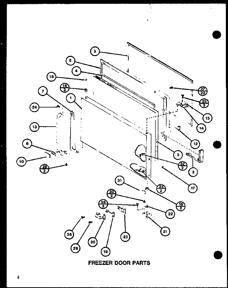 FZ DOOR PARTS Diagram and Parts List for TL18H P7711020W Amana Refrigerator