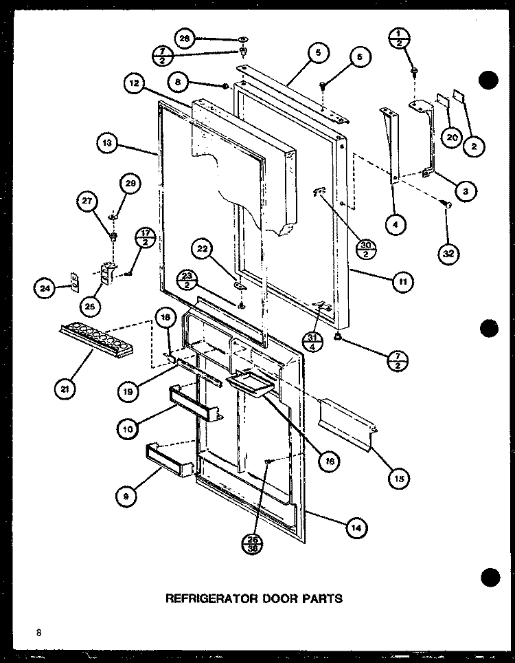 REF DOOR PARTS Diagram and Parts List for TL18H P7711020W Amana Refrigerator