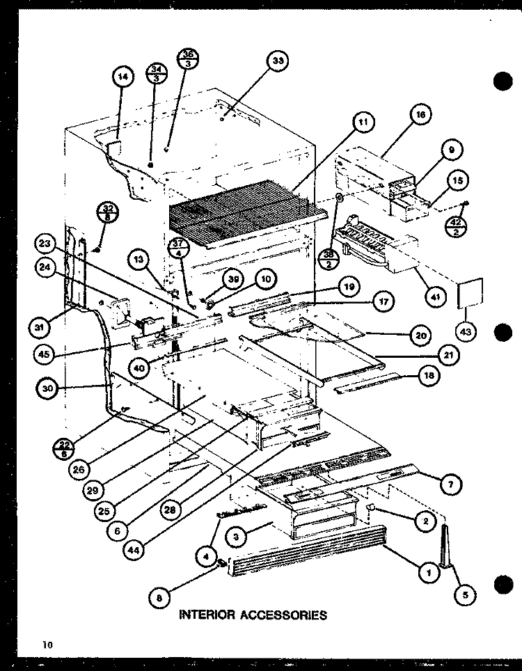 INTERIOR ACCESSORIES Diagram and Parts List for TL18H P7711020W Amana Refrigerator