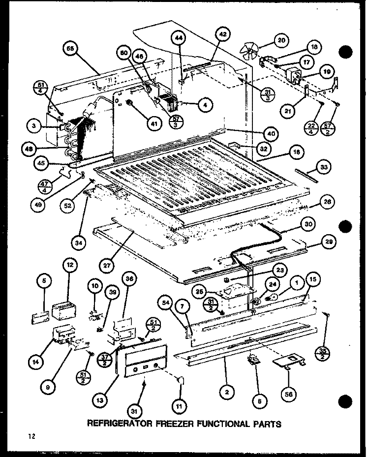 REF FZ FUNCTIONAL PARTS Diagram and Parts List for TL18H P7711020W Amana Refrigerator