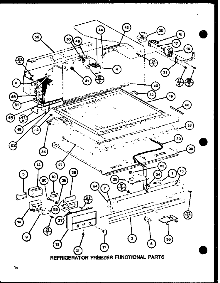 REF FZ FUNCTIONAL PARTS Diagram and Parts List for TRG18J P7739017W Amana Refrigerator