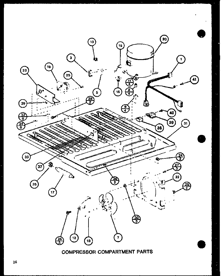 COMPRESSOR COMPARTMENT PARTS Diagram and Parts List for TRG18J P7739017W Amana Refrigerator
