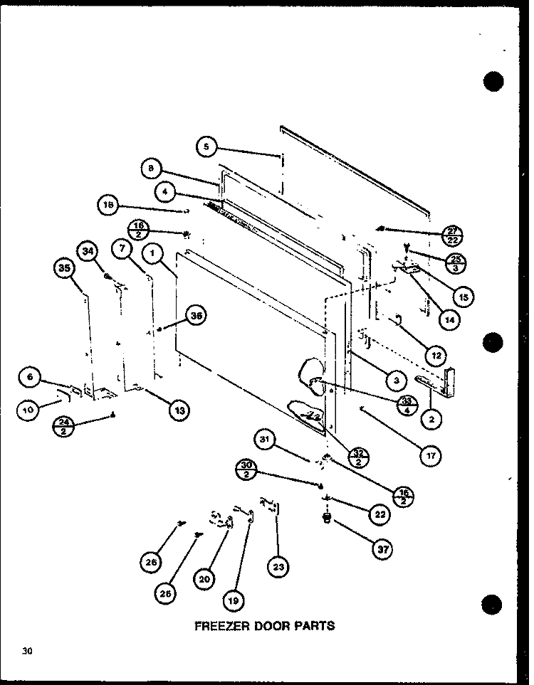 FZ DOOR PARTS Diagram and Parts List for TRG20J P7739018W Amana Refrigerator