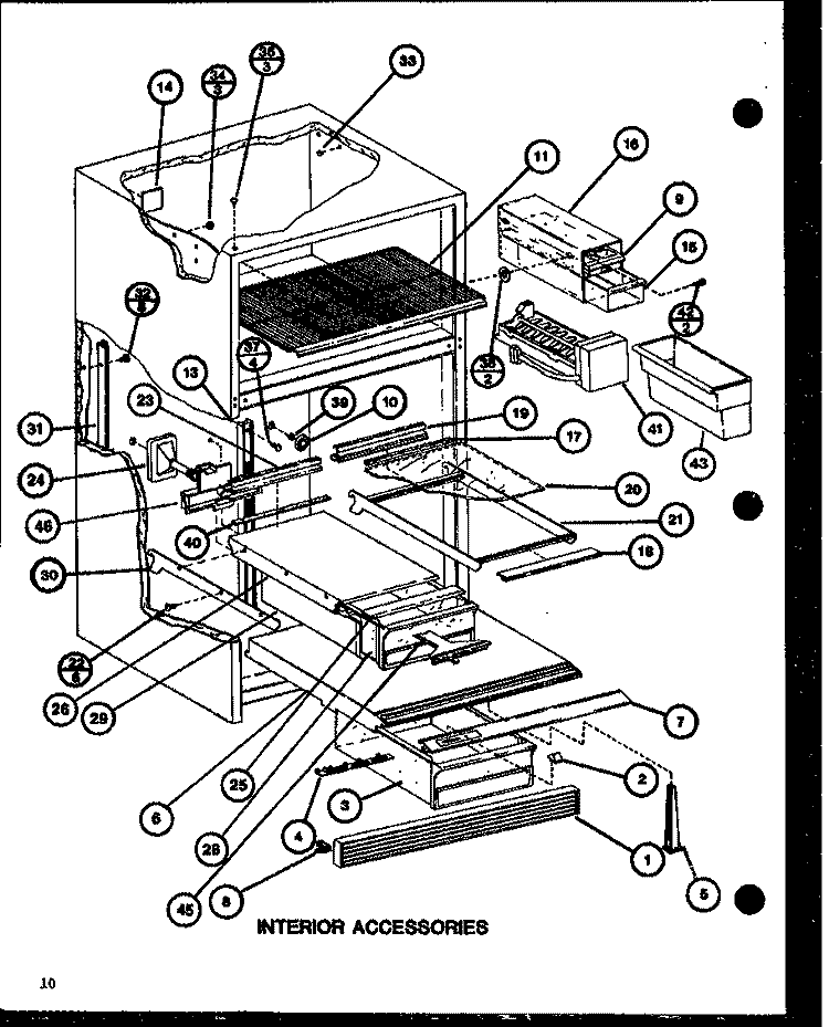 INTERIOR ACCESSORIES Diagram and Parts List for TLI18J P7739006W Amana Refrigerator