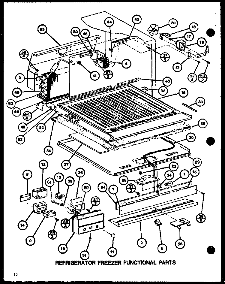 REF FZ FUNCTIONAL PARTS Diagram and Parts List for TLI18J P7739006W Amana Refrigerator