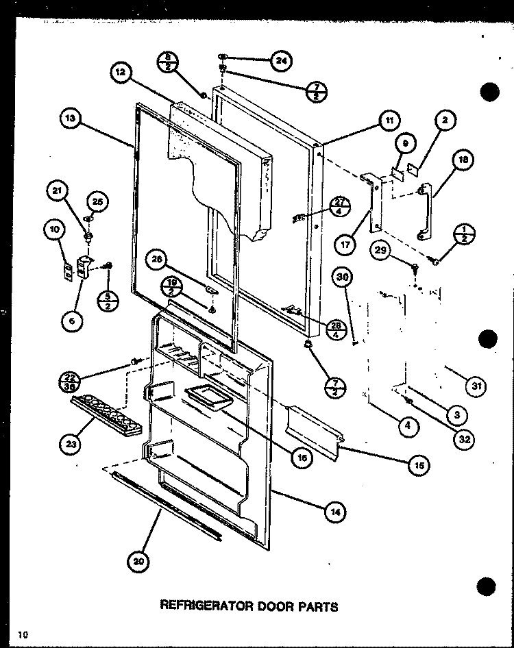 REF DOOR PARTS Diagram and Parts List for TM16J P7739001W Amana Refrigerator