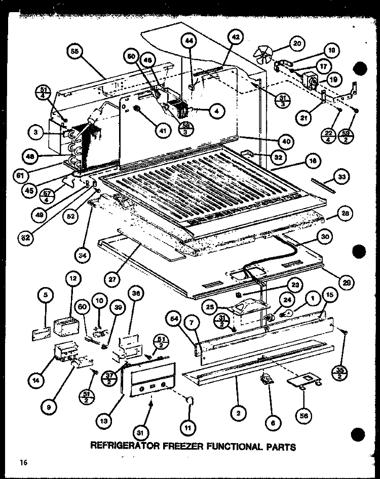 REF FZ FUNCTIONAL PARTS Diagram and Parts List for TM16J P7739001W Amana Refrigerator