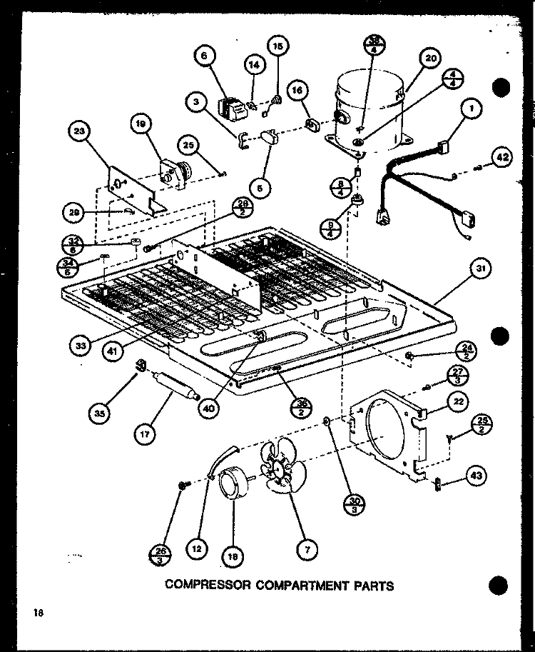 COMPRESSOR COMPARTMENT PARTS Diagram and Parts List for TM16J P7739001W Amana Refrigerator