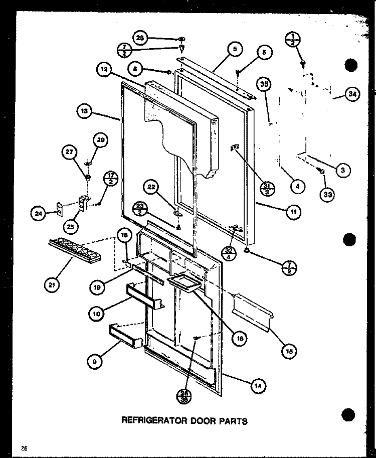 REF DOOR PARTS Diagram and Parts List for TC18J P7739005W Amana Refrigerator