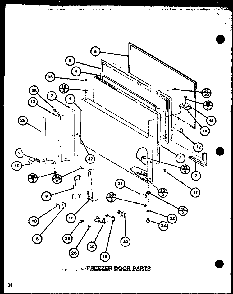 FZ DOOR PARTS Diagram and Parts List for TC20J P7739010W Amana Refrigerator