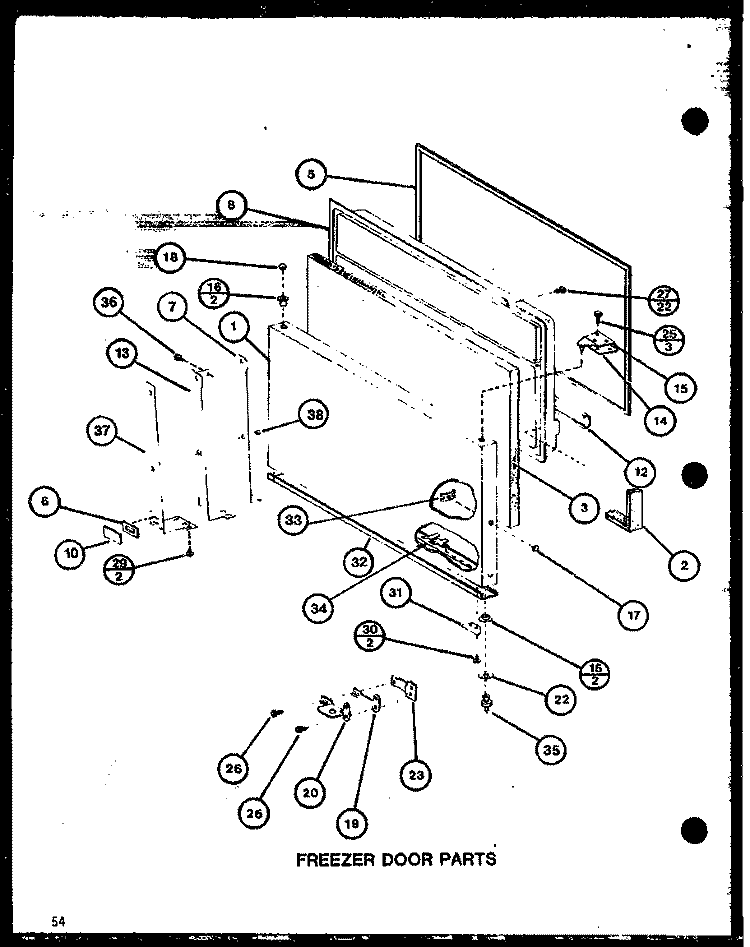FZ DOOR PARTS Diagram and Parts List for TC22J P7739013W Amana Refrigerator