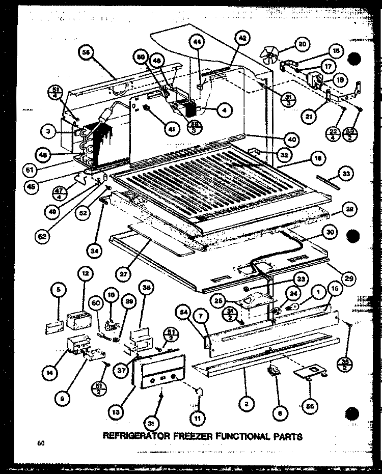 REF FZ FUNCTIONAL PARTS Diagram and Parts List for TC22J P7739013W Amana Refrigerator