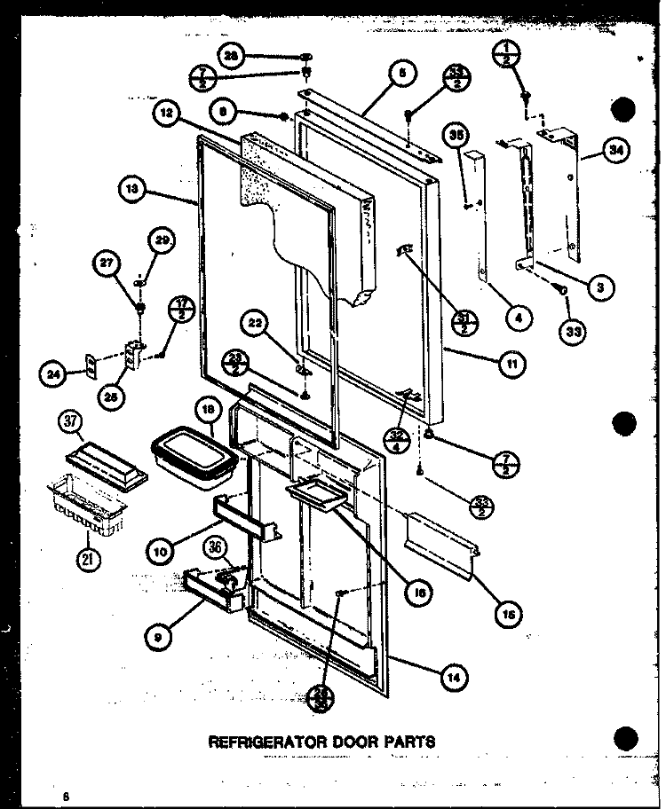 REF DOOR PARTS Diagram and Parts List for TLI18K P7803223W Amana Refrigerator