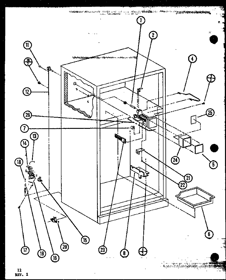 Page 4 Diagram and Parts List for TLI18K P7803223W Amana Refrigerator