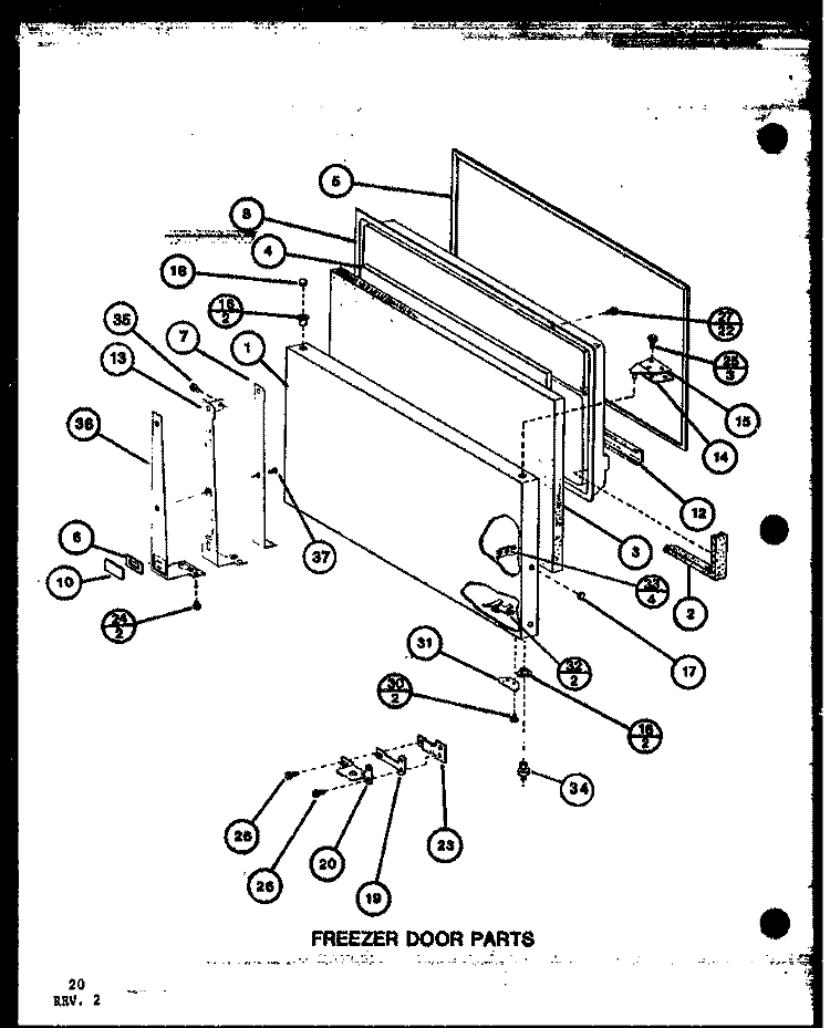 FZ DOOR PARTS Diagram and Parts List for TL20K P7803226W Amana Refrigerator