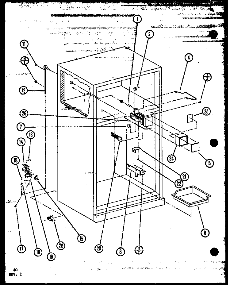 Page 18 Diagram and Parts List for TLI22K P7803230W Amana Refrigerator