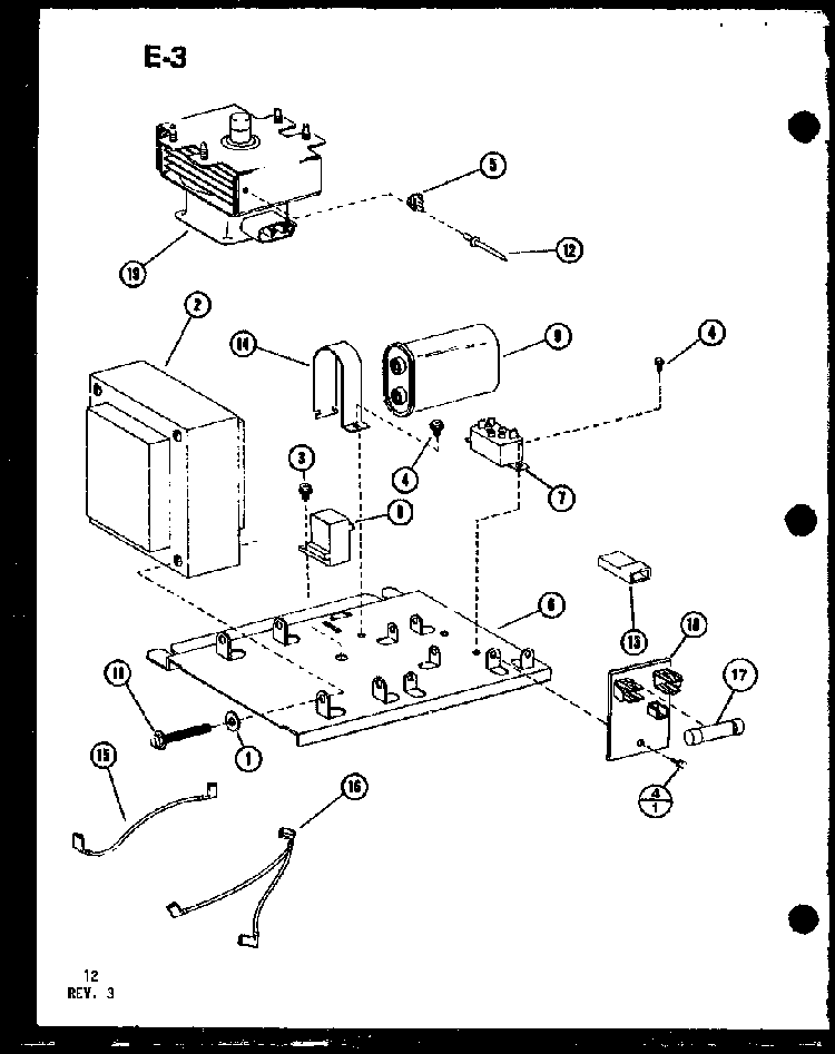 Section 1 Diagram and Parts List for CRRL-5C P75590-4M Amana Microwave