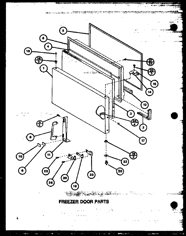 FZ DOOR PARTS Diagram and Parts List for TM18J2 P7791149W Amana Refrigerator