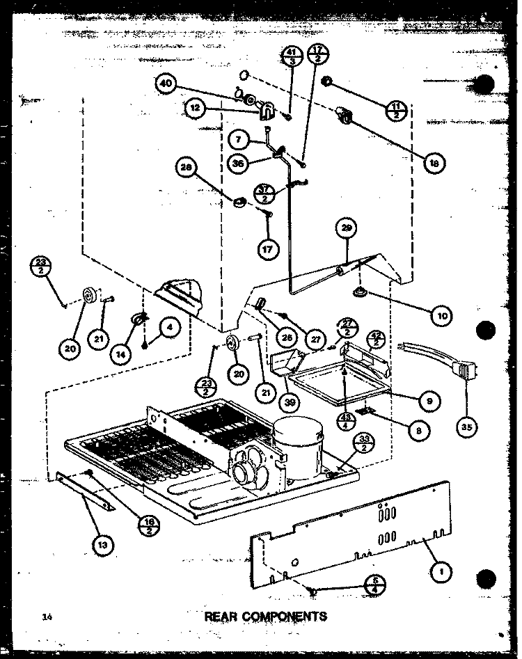 REAR COMPONENTS Diagram and Parts List for TM18J2 P7791149W Amana Refrigerator