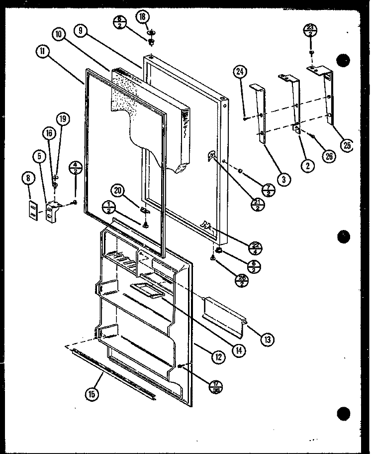 Page 2 Diagram and Parts List for TM16N1 P1106116W Amana Refrigerator