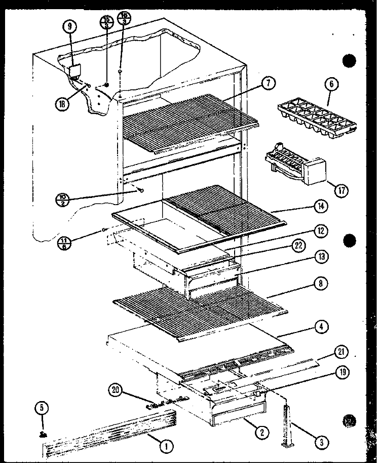 Page 3 Diagram and Parts List for TM16N1 P1106116W Amana Refrigerator