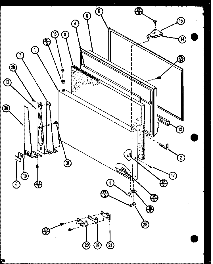 Page 8 Diagram and Parts List for TM18N P1106103W Amana Refrigerator