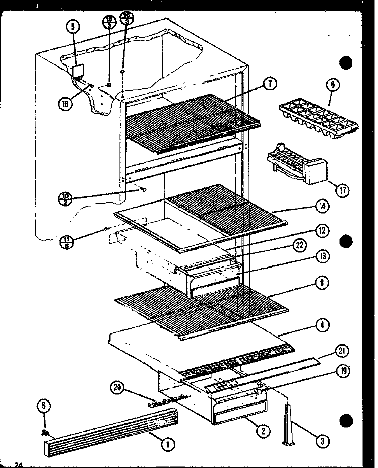 Page 10 Diagram and Parts List for TM18N P1106103W Amana Refrigerator