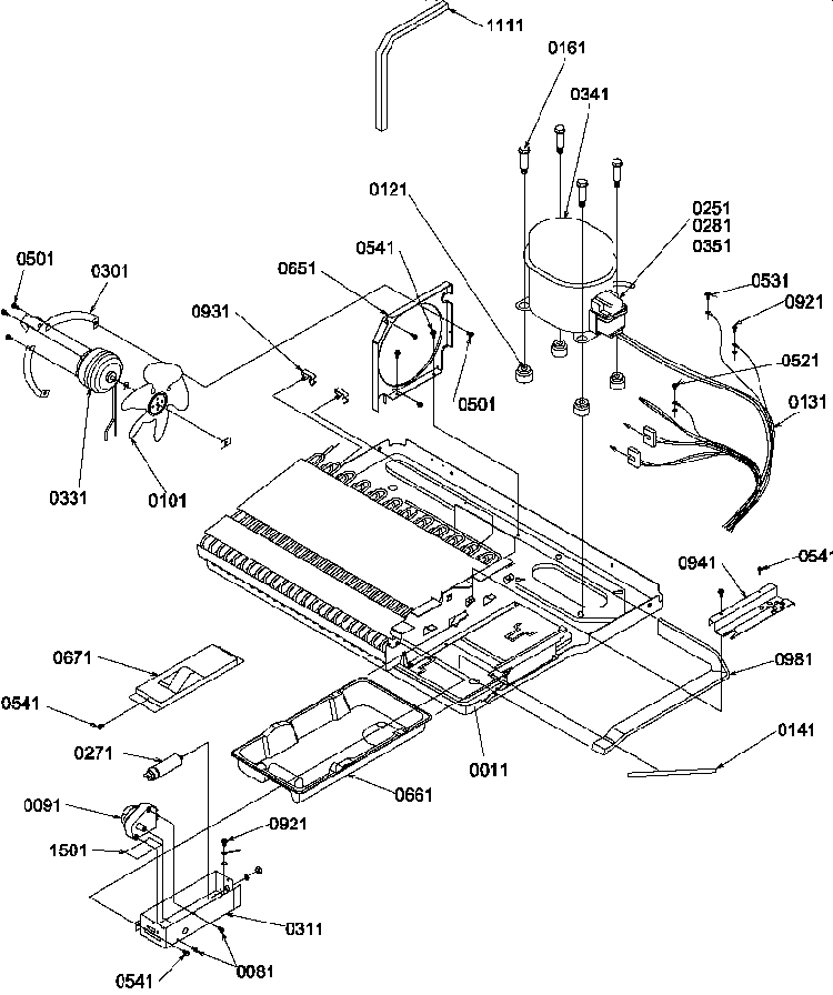 Machine Compartment Diagram and Parts List for SRD520TW-P1313101WW  Amana Refrigerator