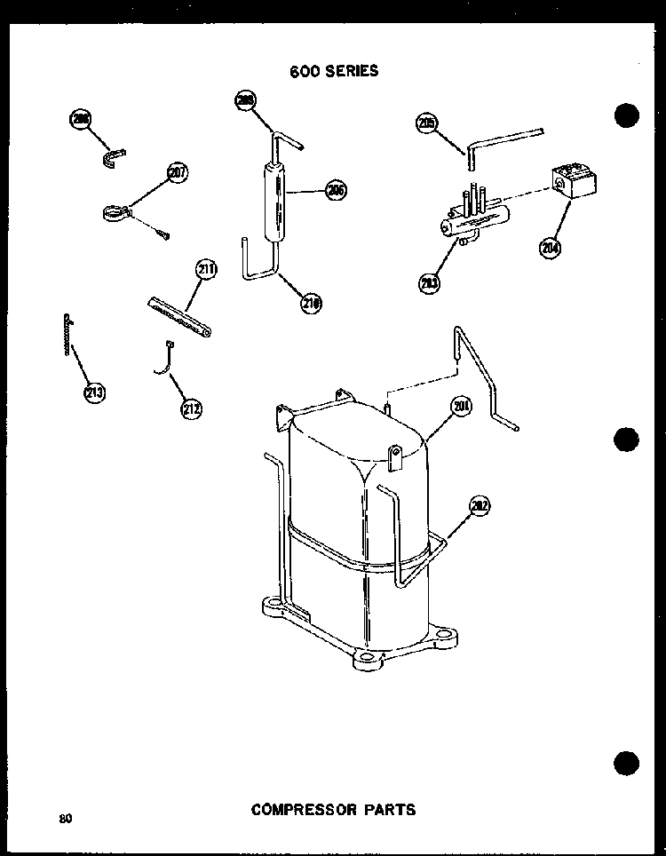 Compressor Parts Diagram and Parts List for 212D-3JM P54655-43R Amana Air Conditioner