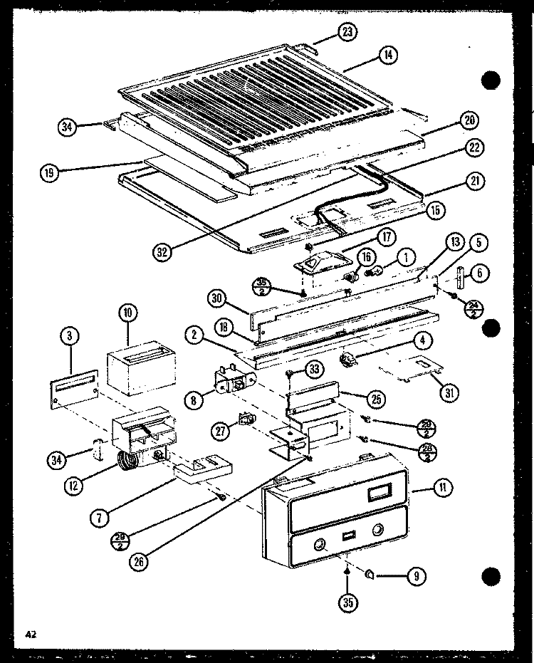 Page 19 Diagram and Parts List for TM20N P1106105W Amana Refrigerator