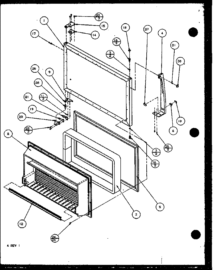 Page 1 Diagram and Parts List for TM16QB1G P1111204W G Amana Refrigerator