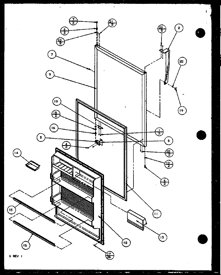 Page 2 Diagram and Parts List for TM16QB1G P1111204W G Amana Refrigerator