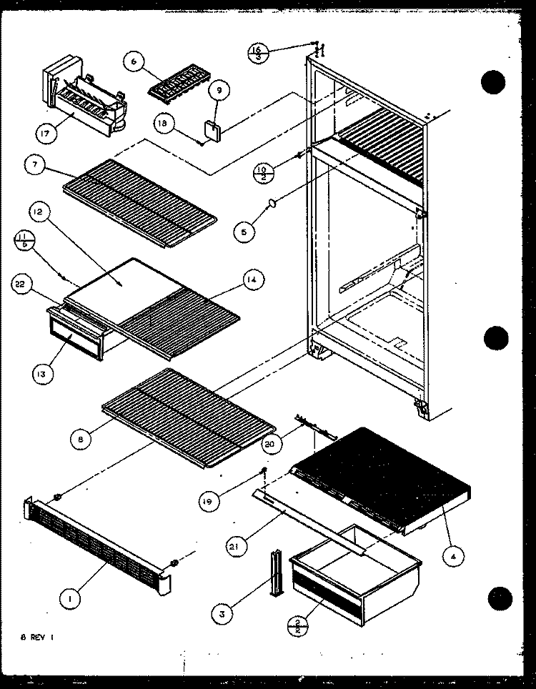 Page 3 Diagram and Parts List for TM16QB1G P1111204W G Amana Refrigerator