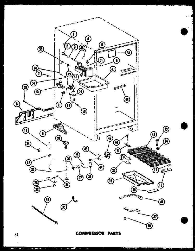 COMPRESSOR PARTS Diagram and Parts List for TC20EG P7466018W G Amana Refrigerator