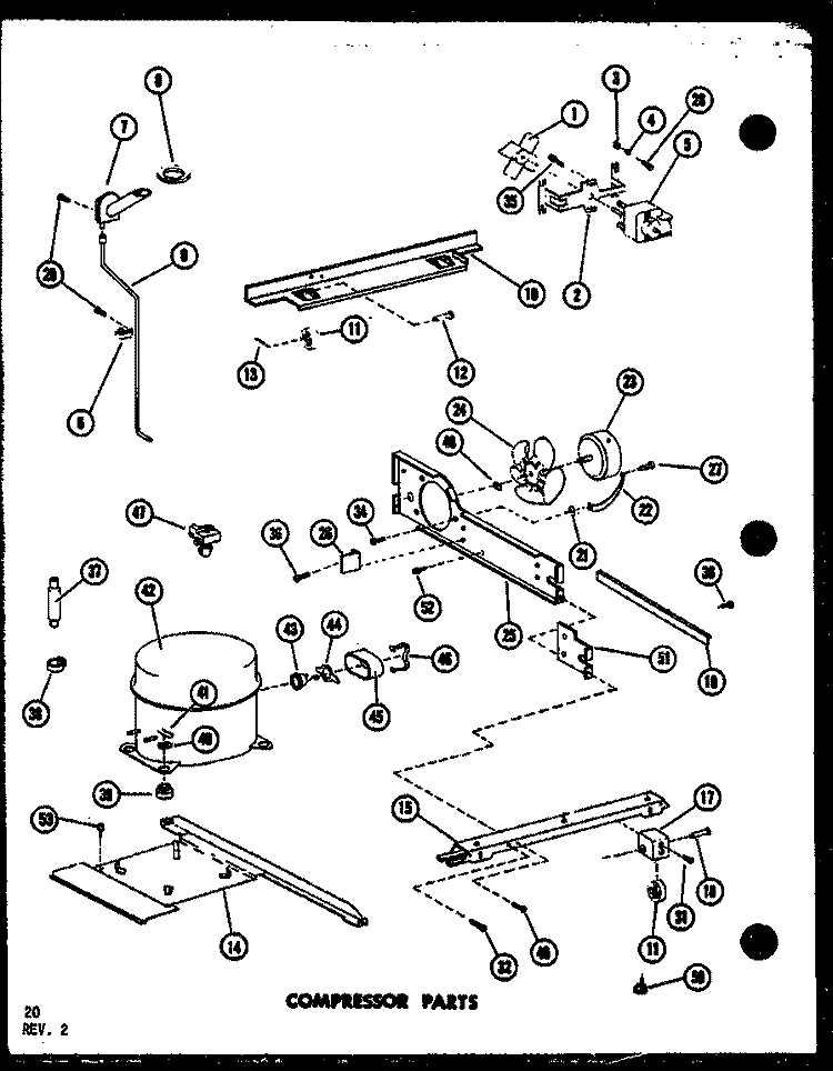 COMPRESSOR PARTS Diagram and Parts List for TD523E-C P7528801W C Amana Refrigerator