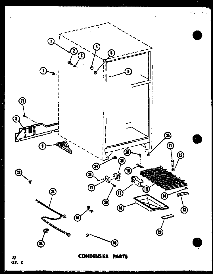 CONDENSER PARTS Diagram and Parts List for TD523E-C P7528801W C Amana Refrigerator