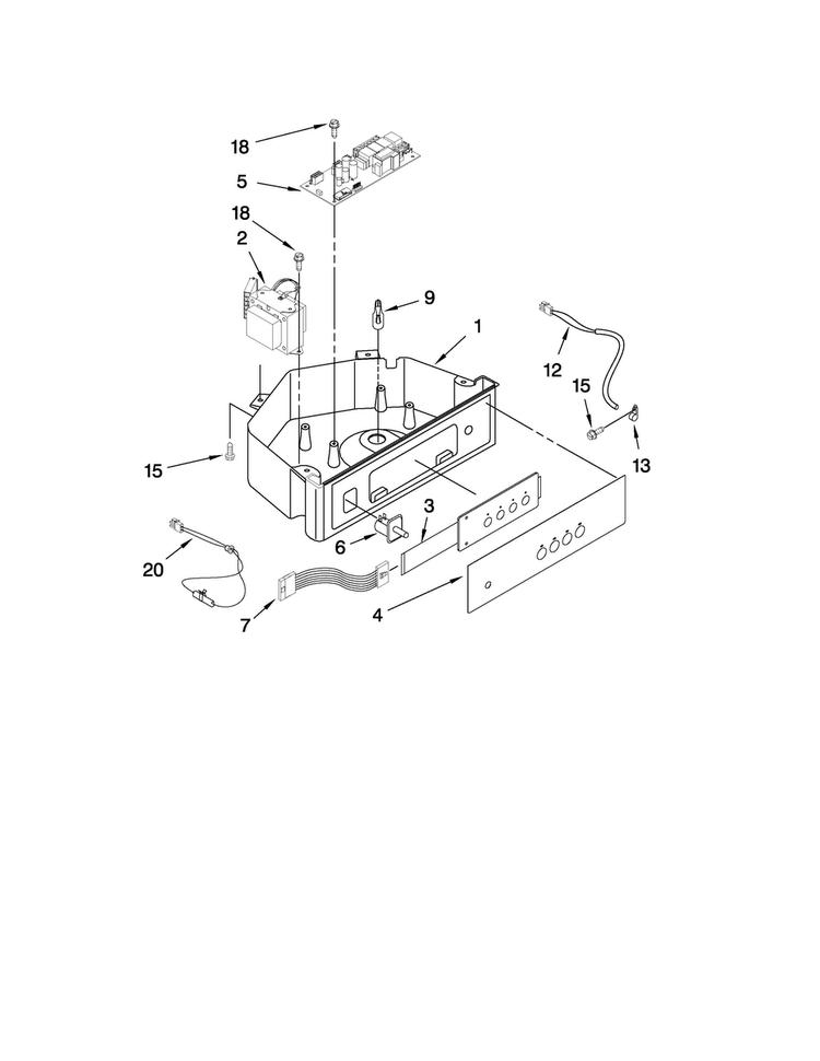 Control Panel Parts Diagram and Parts List for MIM1554WRS2  Maytag Ice Maker