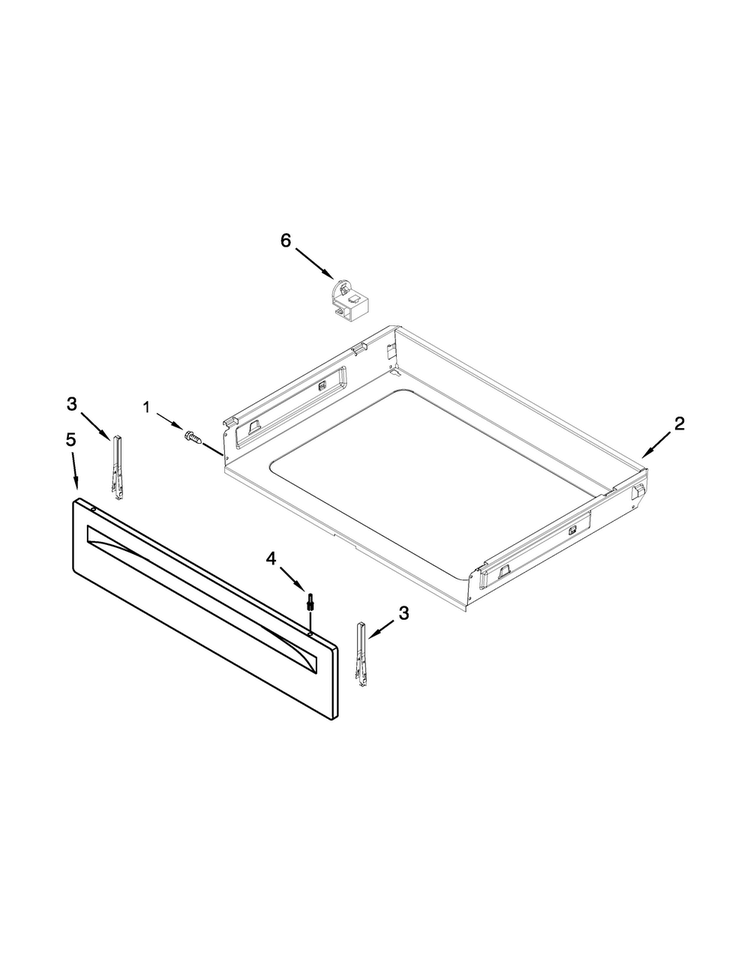 Drawer Parts Diagram and Parts List for YAER5630BES0  Amana Range