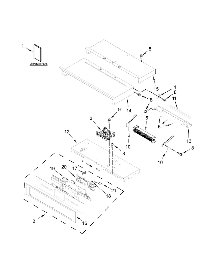 Control Panel Parts Diagram and Parts List for JJW3830DS01  Jenn-Air Wall Oven