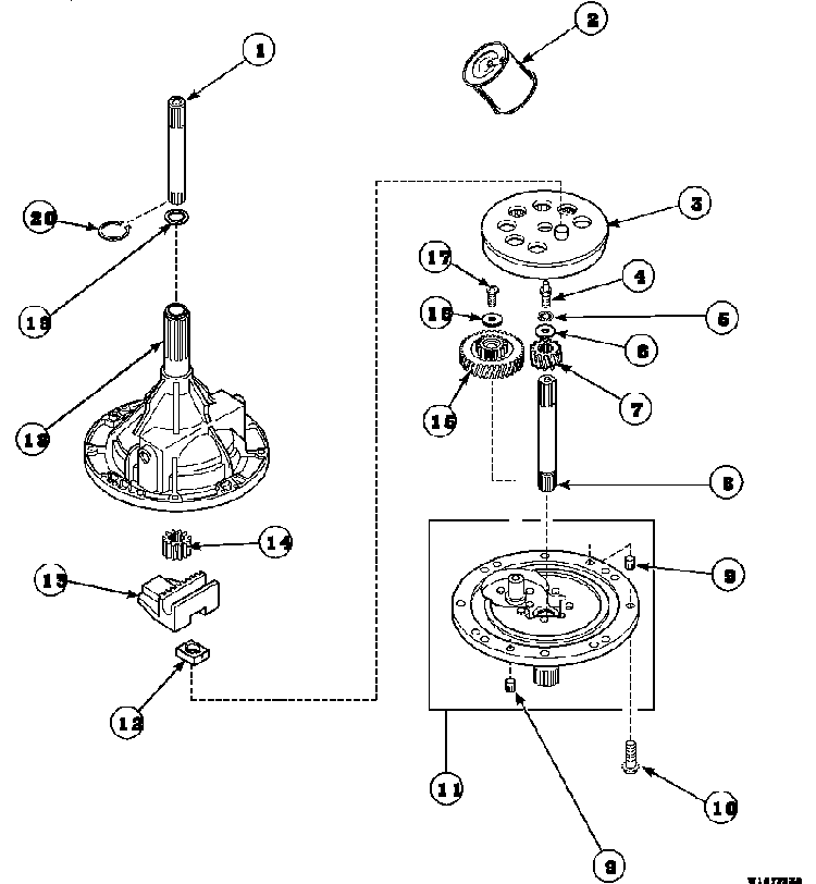 34526p Transmission Assembly Diagram and Parts List for CW8413W2-PCW8413W2  Crosley Washer
