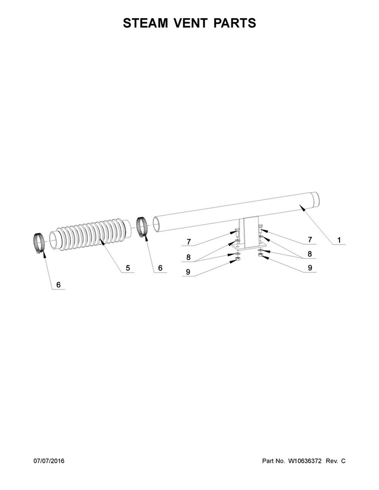 Steam Vent Parts Diagram and Parts List for MFS275PTVS  Maytag Washer