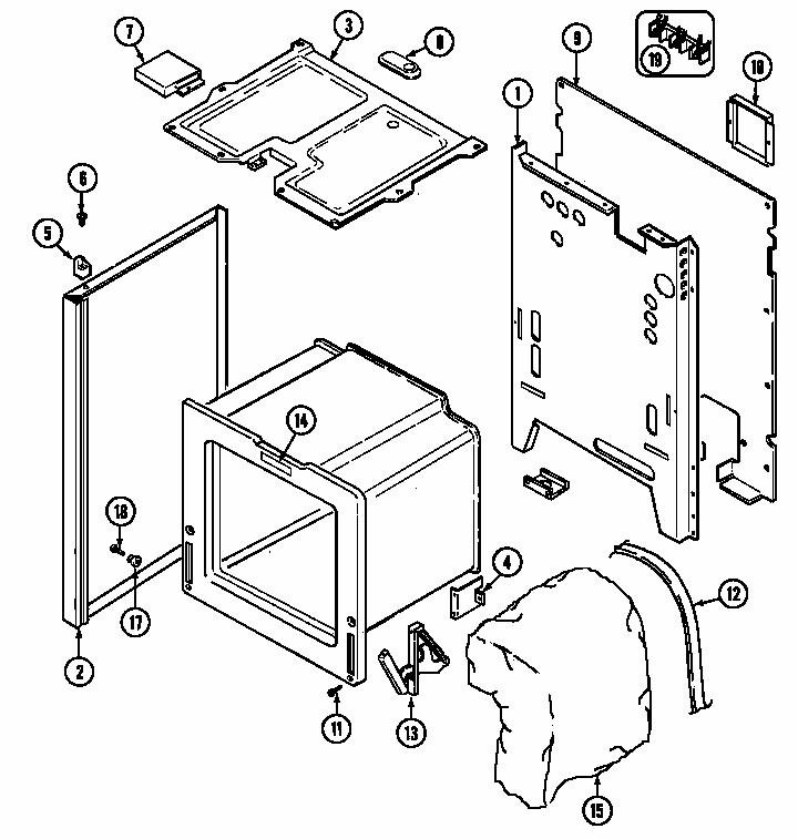 Body Diagram and Parts List for S3500PPW-D  Maytag Range