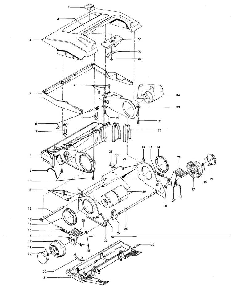 Mainbody, Hood Diagram and Parts List for U4211  Hoover Upright Vacuum
