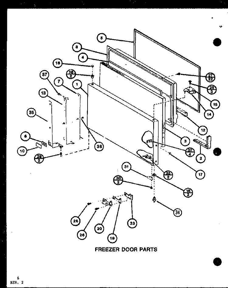 FZ DOOR PARTS Diagram and Parts List for TR16K P7791122W Amana Refrigerator