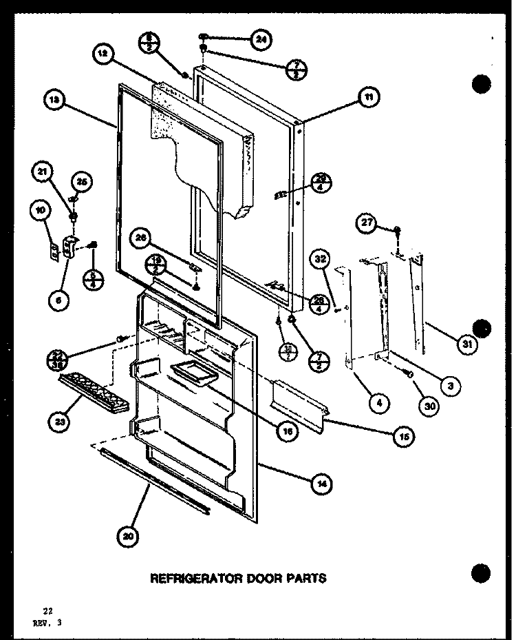 REF DOOR PARTS Diagram and Parts List for TR18K P7791126W Amana Refrigerator