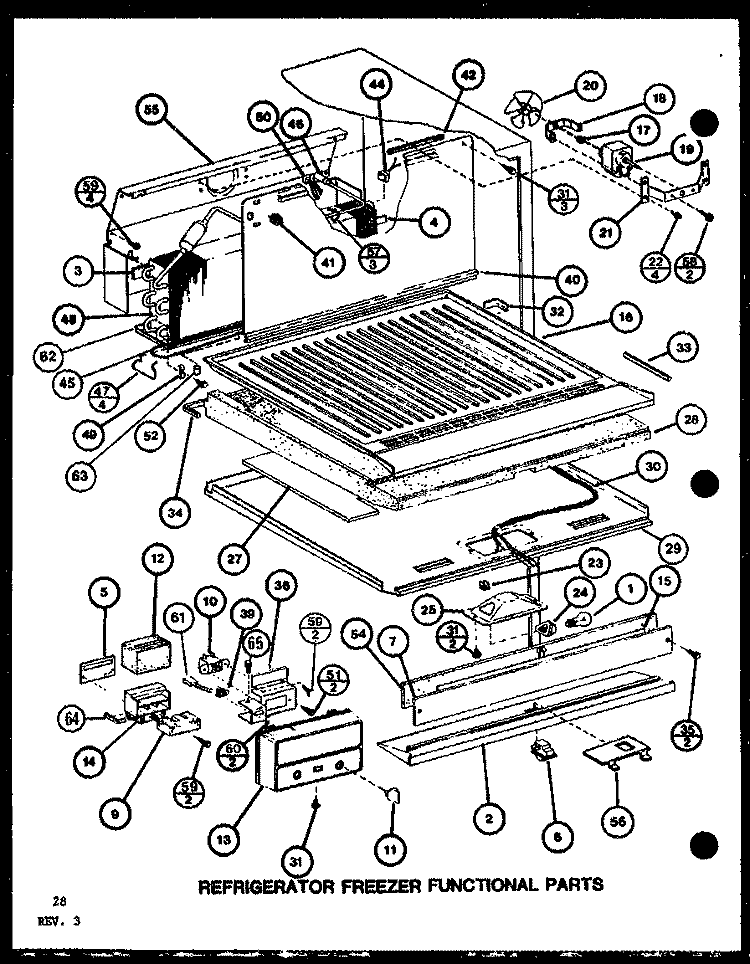 REF FZ FUNCTIONAL PARTS Diagram and Parts List for TR18K P7791126W Amana Refrigerator