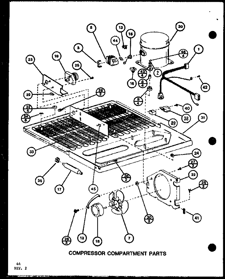 COMPRESSOR COMPARTMENT PARTS Diagram and Parts List for TR20K P7791130W Amana Refrigerator