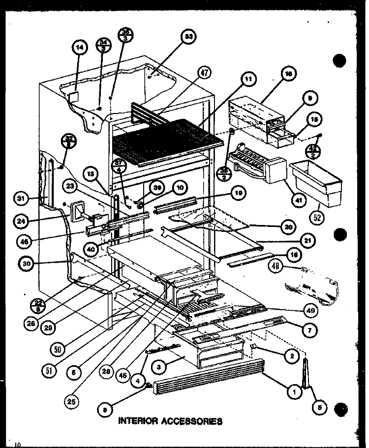 INTERIOR ACCESSORIES Diagram and Parts List for TC18K P7803212W Amana Refrigerator
